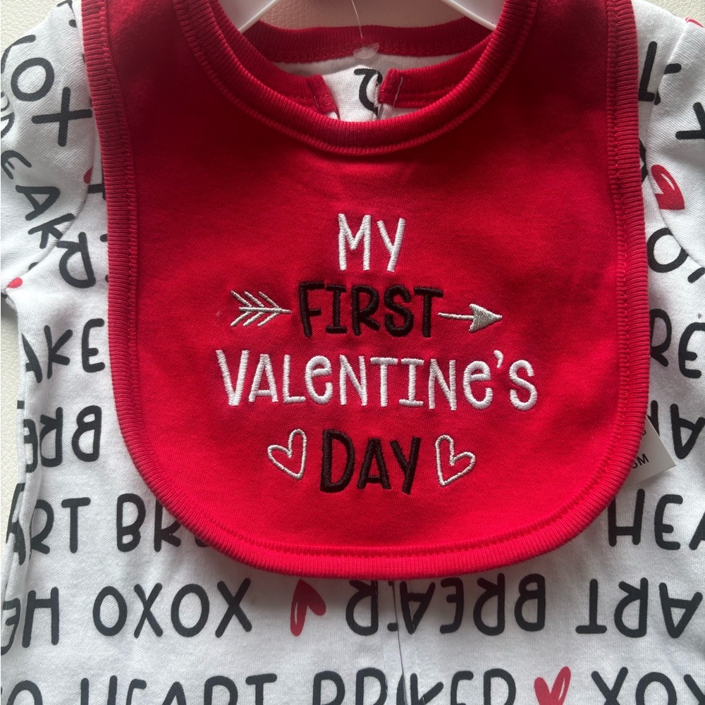 Koala Kids Red and White Valentine's Day Footie